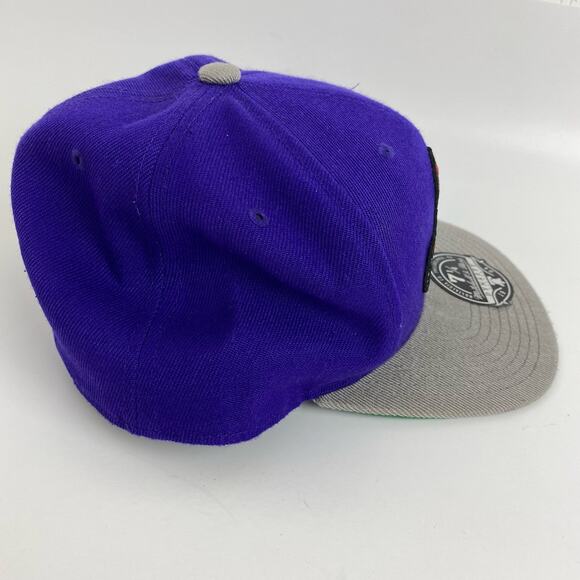 Mitchell Ness Toronto Raptors Hat 7 1/4 Purple 2 Tone Team Logo Fitted Cap NBA - Picture 5 of 9
